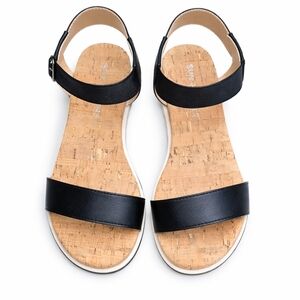 NWOB Sun + Stone Womens Melanyy Slip On Open Toe Wedge Sandals Size 5